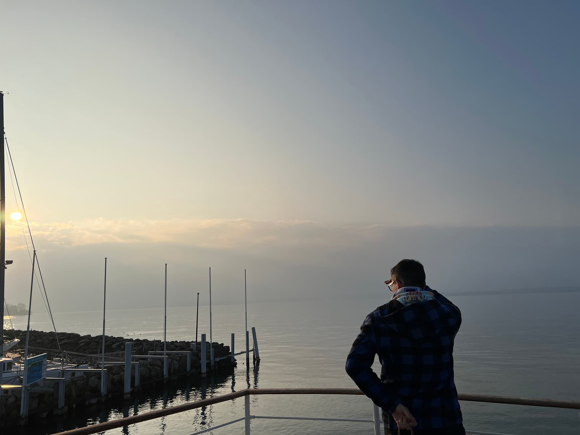 Thibaud looking at the horizon